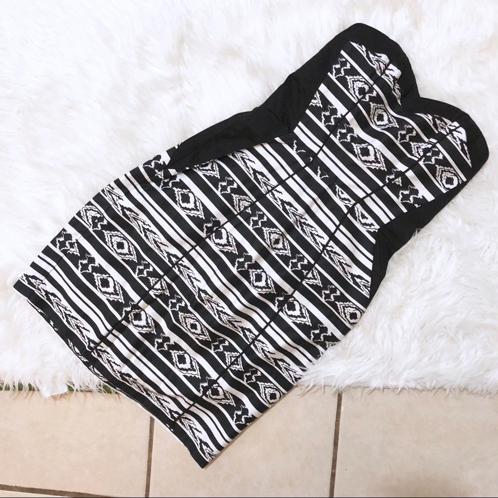 BCX Aztec Strapless Dress Cotton Party